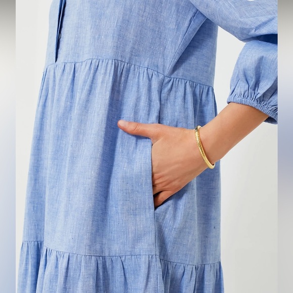 NWOT POMANDER PLACE Chambray Mabel Maxi Dress Size XXL - Picture 3 of 7